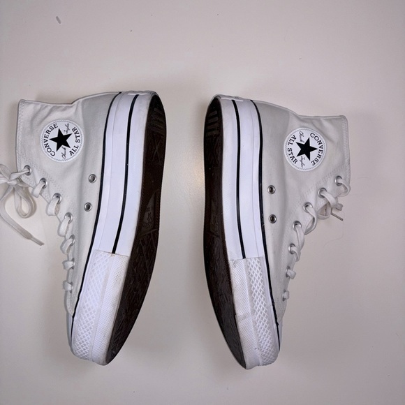Converse All Star White Canvas platform Sneakers - Picture 4 of 6